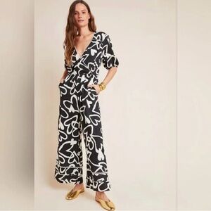 FARM Rio Black and White Heart Jumpsuit